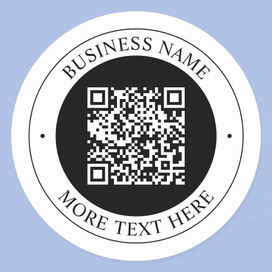 QR-Code mit editierbarem Firmennamen und kreisförm Runder Aufkleber