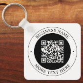 QR-Code mit editierbarem Firmennamen und kreisförm Schlüsselanhänger (Vorderseite)