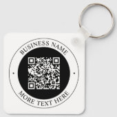 QR-Code mit editierbarem Firmennamen und kreisförm Schlüsselanhänger (Rückseite)