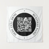 QR-Code mit editierbarem Firmennamen und kreisförm Wandteppich (Vorderseite (Horizontal))