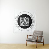 QR-Code mit editierbarem Firmennamen und kreisförm Wandteppich (Beispiel (Horizontal))