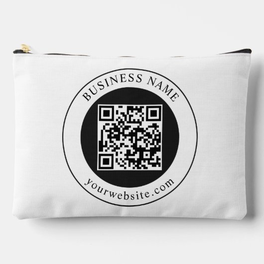 QR-Code mit editierbarem Firmennamen Zubehörtasche (Vorderseite)
