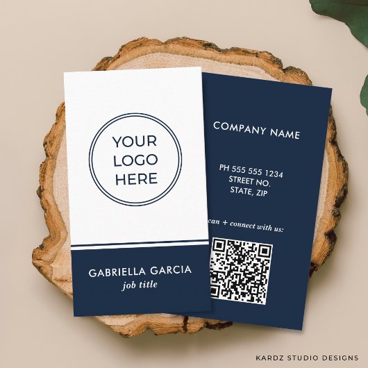 QR-Code mit einfacher Scannerfunktion Blue Busines Visitenkarte