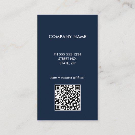 QR-Code mit einfacher Scannerfunktion Blue Busines Visitenkarte (Rückseite)