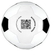 QR-Code mit Firmenname Fett Kreis Text Fußball (Gedreht)