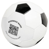 QR-Code mit Firmenname Fett Kreis Text Fußball (Dreiviertel)