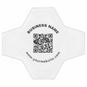 QR-Code mit Firmenname Fett Kreis Text Fußball (Flach)