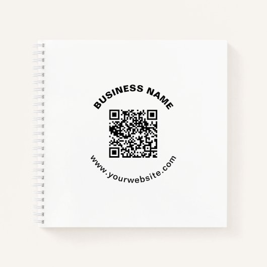 QR-Code mit Firmenname Fett Kreis Text Notizblock (Vorderseite)