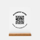 QR-Code mit Firmenname Fett Kreistext Acrylschild (Vorderseite)