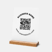 QR-Code mit Firmenname Fett Kreistext Acrylschild (Winkel)