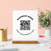 QR-Code mit Firmenname Fett Kreistext Acrylschild (Hochzeit)