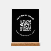 QR-Code mit Firmenname Fett Kreistext Acrylschild (Vorderseite)