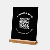QR-Code mit Firmenname Fett Kreistext Acrylschild (Winkel)