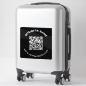 QR-Code mit Firmenname Fett Kreistext Aufkleber (Koffer)