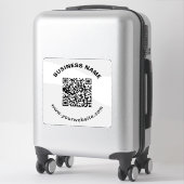 QR-Code mit Firmenname Fett Kreistext Aufkleber (Koffer)