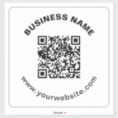 QR-Code mit Firmenname Fett Kreistext Aufkleber (Blatt)