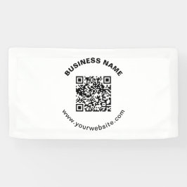 QR-Code mit Firmenname Fett Kreistext Banner