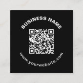 QR-Code mit Firmenname Fett Kreistext Begleitkarte (Vorderseite)