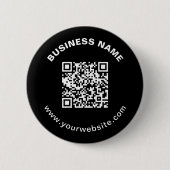 QR-Code mit Firmenname Fett Kreistext Button (Vorderseite)