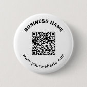 QR-Code mit Firmenname Fett Kreistext Button (Vorderseite)