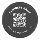 QR-Code mit Firmenname Fett Kreistext Eishockey Puck (Vorderseite)