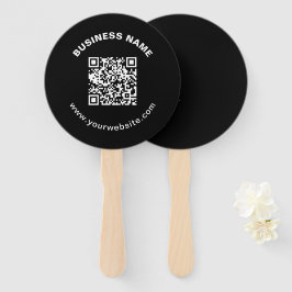 QR-Code mit Firmenname Fett Kreistext Fächer