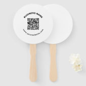 QR-Code mit Firmenname Fett Kreistext Fächer (Vorne und Hinten)