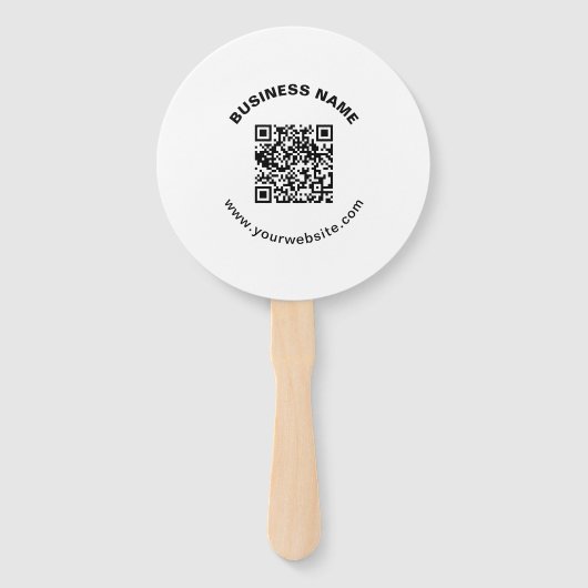 QR-Code mit Firmenname Fett Kreistext Fächer (Vorderseite)