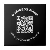 QR-Code mit Firmenname Fett Kreistext Fliese (Vorderseite)