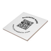QR-Code mit Firmenname Fett Kreistext Fliese (Seite)