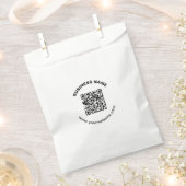 QR-Code mit Firmenname Fett Kreistext Geschenktütchen (Ausgeschnitten)