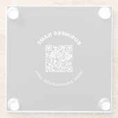QR-Code mit Firmenname Fett Kreistext Glasuntersetzer (Rückseite)