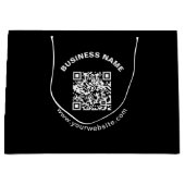 QR-Code mit Firmenname Fett Kreistext Große Geschenktüte (Vorderseite)