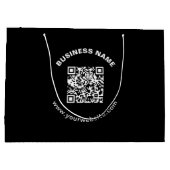 QR-Code mit Firmenname Fett Kreistext Große Geschenktüte (Rückseite)