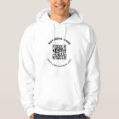 QR-Code mit Firmenname Fett Kreistext Hoodie (Vorderseite)