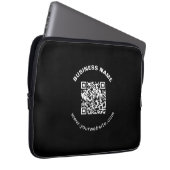QR-Code mit Firmenname Fett Kreistext Laptopschutzhülle (Vorne Rechts)