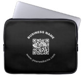 QR-Code mit Firmenname Fett Kreistext Laptopschutzhülle (Vorderseite)
