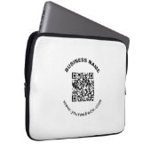 QR-Code mit Firmenname Fett Kreistext Laptopschutzhülle (Vorne Rechts)