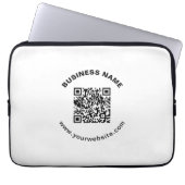 QR-Code mit Firmenname Fett Kreistext Laptopschutzhülle (Vorderseite)