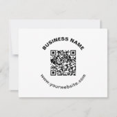 QR-Code mit Firmenname Fett Kreistext Mitteilungskarte (Vorderseite)