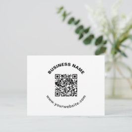 QR-Code mit Firmenname Fett Kreistext Mitteilungskarte