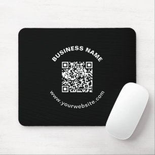 QR-Code mit Firmenname Fett Kreistext Mousepad