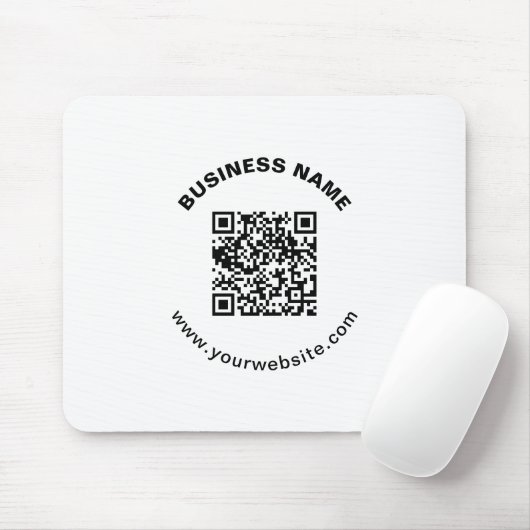 QR-Code mit Firmenname Fett Kreistext Mousepad (Mit Mouse)