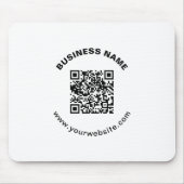 QR-Code mit Firmenname Fett Kreistext Mousepad (Vorne)