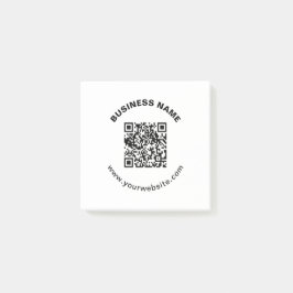 QR-Code mit Firmenname Fett Kreistext Post-it Klebezettel