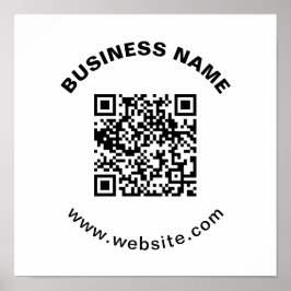QR-Code mit Firmenname Fett Kreistext Poster