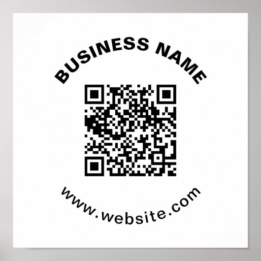 QR-Code mit Firmenname Fett Kreistext Poster (Vorne)