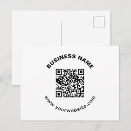 QR-Code mit Firmenname Fett Kreistext Postkarte