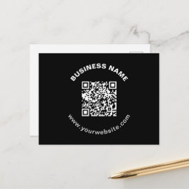 QR-Code mit Firmenname Fett Kreistext Postkarte