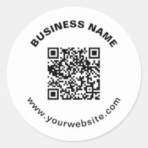 QR-Code mit Firmenname Fett Kreistext